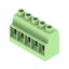 Printed circuit board terminals, 15.00 mm, Number of poles: 5, 90°, Solder pin length (l): 4.5 mm, tinned, Pale green, Clamping yoke connection, Clamping range, max. : 50 mm², Box thumbnail 2