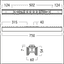 TECTON TM 750 SR IP64 - Electrical centre feed, silver thumbnail 2