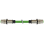 M12 fem. recept. / M12 fem. recept. D-cod. rear PUR 1x4xAWG22 gn 6m thumbnail 1