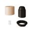 Wood E27 cylindrical threaded lamp holder kit with cable clamp for lampshade thumbnail 2