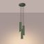 HANGING LAMP CYLINDRICAL GREEN LAMPSHADES WITH ELEGANT CARBON GROOVING 3XGU10 thumbnail 7