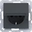 SCHUKO wall socket, fixed, Safety Plus, plug-in type, A.x/C.x anthracite thumbnail 1