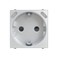 Socket outlet Schuko with USB C+C 15 W charger- 2M - Silver thumbnail 1