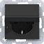 SCHUKO wall socket, locking pin, plug-in, A.x/C.x, black glazing thumbnail 1