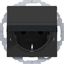 SCHUKO wall socket, locking pin, variable 45°, A.x/C.x black glass thumbnail 1