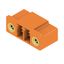 PCB plug-in connector, male header, Flange, THT solder connection, 3.81 mm, Number of poles: 2, 90°, Solder pin length (l): 3.2 mm, tinned, orange, Box thumbnail 3