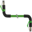RJ45 male 90° up / RJ45 male 90° down shielded PUR 1x4xAWG22 shielded  thumbnail 2