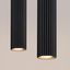 HANGING LAMP WITH TWO HANGERS AND BLACK GROOVED LAMPSHADES, CARBON SERIES thumbnail 3