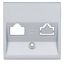 Cover for single data sockets, silver thumbnail 1
