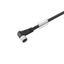 Sensor/actuator line, One end without connector, M8, Number of poles : 4, 10 m, Socket, angled, Shielded: No, LED: No, Sheath material: PUR, Halogen: No thumbnail 2