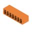 PCB plug-in connector, male header, closed side, THT solder connection, 3.81 mm, Number of poles: 7, 90°, Solder pin length (l): 3.2 mm, tinned, orange, Box thumbnail 3