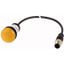 C22-L-Y-24-P3 Indicator light, Flat, Cable (black) with M12A plug, 4 pole, 0.5 m, Lens yellow, LED white, 24 V AC/DC thumbnail 1
