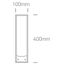 ANTHRACITE BOLLARD 40cm IP44 230V 2x SCHUKO sockets Max 1000W each thumbnail 2