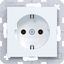 SCHUKO wall socket, screw lift terminals, A.x/C.x, matte light white thumbnail 1