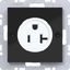 Wall socket USA/CANADA NEMA 5-20 R, screw class, A.x/C.x, black glass thumbnail 1