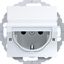 SCHUKO wall socket, enlarged, text-to-wall, variable 45°, A.x/C.x white gloss thumbnail 1