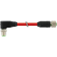 M12 male 90° / M12 female 0° D-cod. shielded PUR 1x4xAWG22 gn  2.5m thumbnail 2