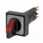 Q25LWK3-RT/WB Illuminated selector switch actuator, momentary, 45° 45°, 25 — 25 mm, 3 positions, With thumb-grip, red, with VS anti-rotation tab, with filament bulb thumbnail 1