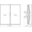 Double seesaw, with print of one arrow symbol, A.x/C.x, light white glossy thumbnail 2
