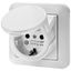 RCD SAFETY SOCKET - 16A 30mA IP44 - WHITE COLOUR thumbnail 1
