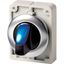 M30I-FWLK-B Illuminated selector switch actuator, RMQ-Titan, with thumb-grip, momentary, 2 positions, Blue, Front ring stainless steel thumbnail 4