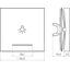 Rocker single with light symbol imprint, clear lens, A.x/C.x, titanium thumbnail 2