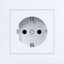 SCHUKO wall socket with cover, Safety Plus, plug-in class A.1 white gloss. thumbnail 1