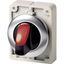 M30I-FWLKV-R Illuminated selector switch actuator, RMQ-Titan, with thumb-grip, maintained, 2 positions (V position), red, Front ring stainless steel thumbnail 4