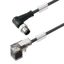 Valve cable (assembled), 90&deg; plug - valve plug, DIN design C (8 mm), M12 = A-coded, Cable length: 1.5 m, PUR, black thumbnail 3