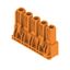 PCB plug-in connector, female header, closed side, THT solder connection, 7.62 mm, Number of poles: 5, 180°, Solder pin length (l): 3.2 mm, tinned, orange, Box thumbnail 3