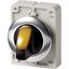 M30C-FWLK3-Y Illuminated selector switch actuator, RMQ-Titan, With thumb-grip, momentary, 3 positions, yellow, Metal bezel thumbnail 2