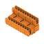 PCB plug-in connector, male header, Dovetails for fixing blocks, THT solder connection, 5.08 mm, Number of poles: 20, 180°, Solder pin length (l): 3.2 mm, tinned, orange, Box thumbnail 3
