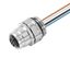 Built-in plugs, M12, Female socket, straight, Mounting thread: M 16 x 1.5, Number of poles: 5, Strand / cable length: 1.5 m, Front mounting thumbnail 1