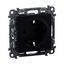 Power socket 2K + Z 16A 250V with protective shutters. Screwless clamps. With front panel. Anthracite thumbnail 1