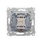 Double pushbutton without pictogram, (module), Simon 24, IP20/IP44, 10AX, 10A, champagne matt thumbnail 2