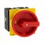T3-2-8324/EA/SVB Main switch, T3, 32 A, flush mounting, 2 contact unit(s), 4 pole, Emergency switching off function, With red rotary handle and yellow locking ring thumbnail 32