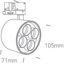 WHITE 24W TRACK SPOT WW IP20 230V DARK LIGHT thumbnail 2
