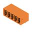 PCB plug-in connector, male header, closed side, THT solder connection, 3.81 mm, Number of poles: 5, 270°, Solder pin length (l): 3.2 mm, tinned, orange, Box thumbnail 1