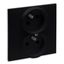 2X2P+E SOCKET FRENCH STANDARD SCREW TERMINALS BLACK thumbnail 1
