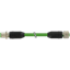 M12 male 0° / female 0° X-cod. shielded PUR 4x2xAWG24 gn 1.5m thumbnail 1