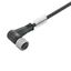 Sensor/actuator line, One end without connector, M12, Number of poles : 3, 0.1 m, Socket, angled, Shielded: No, LED: No, Sheath material: PUR, Halogen: No thumbnail 3