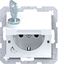 SCHUKO wall socket, single-wall + locking, plug-in, A.x/C.x light white matte thumbnail 1