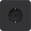 SCHUKO wall socket with cover plate, push-in type, C.1, matte night black thumbnail 1