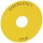 Osmoz legend plate - for mushroom head - round Ø80 - yellow -''EMERGENCY STOP'' thumbnail 2