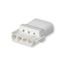 Coupler 4-p plug, str-rel, narrow, wht thumbnail 1