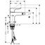 Metris 100 bidet mixer with pop-up, chrome thumbnail 2