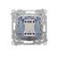 Double socket outlet with earthing for IP44 version with frame seal, with shutters, (module), Simon 24, IP20/IP44, 16A, black matt, Flap color: Same as a cover thumbnail 2