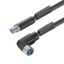 Power cable, Connecting line, M12 / M12, Number of poles : 5 (4 + PE), 3 m, pin, straight - socket, 90°, Shielded: No, LED: No, Sheath material: PUR, Halogen: No thumbnail 1