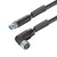 Power cable, Connecting line, M12 / M12, Number of poles : 5 (4 + PE), 3 m, pin, straight - socket, 90°, Shielded: No, LED: No, Sheath material: PUR, Halogen: No thumbnail 3