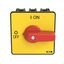 P3 On-off switch, 80 A,Flush mounting, 3 pole, Form E, Red, Short thum thumbnail 1